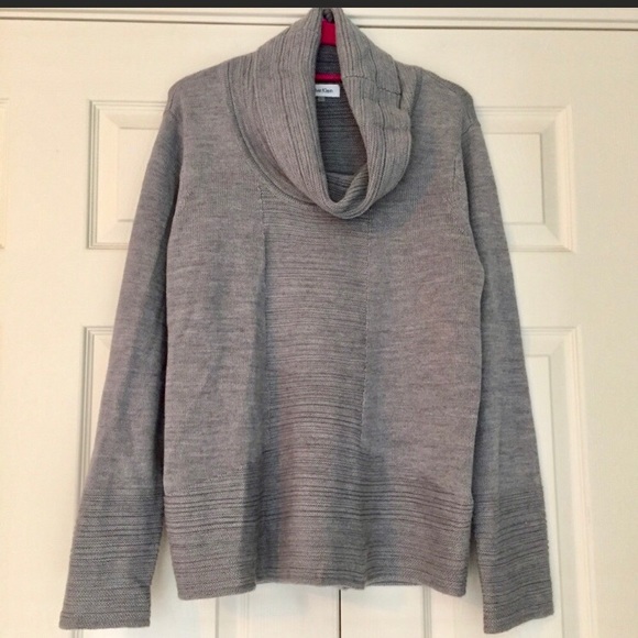 Calvin Klein Sweaters - Calvin Klein Gray Wool Blend Cowl Neck Sweater